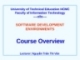 Software delelopment enviroments - Course Overview