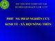 Bài giảng Phương pháp nghiên cứu kinh tế - xã hội nông thôn: Bài 1 - Học viện Nông nghiệp Việt Nam