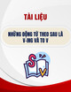 Những động từ theo sau là V-ing và to V