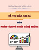 Đề thi giữa học kì môn Phân tích và thiết kế hệ thống