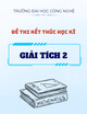 Đề thi cuối học kì 2 môn Giải tích 2 năm 2024-2025