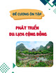 Đề cương ôn tập môn Phát triển du lịch cộng đồng